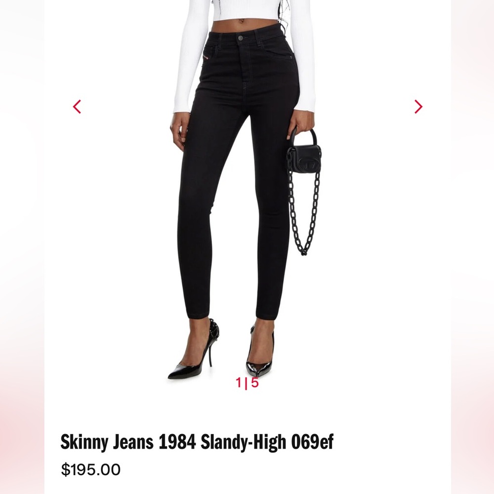 Diesel Slandy High Super Skinny High Waist | Black Denim | size 27 women’s